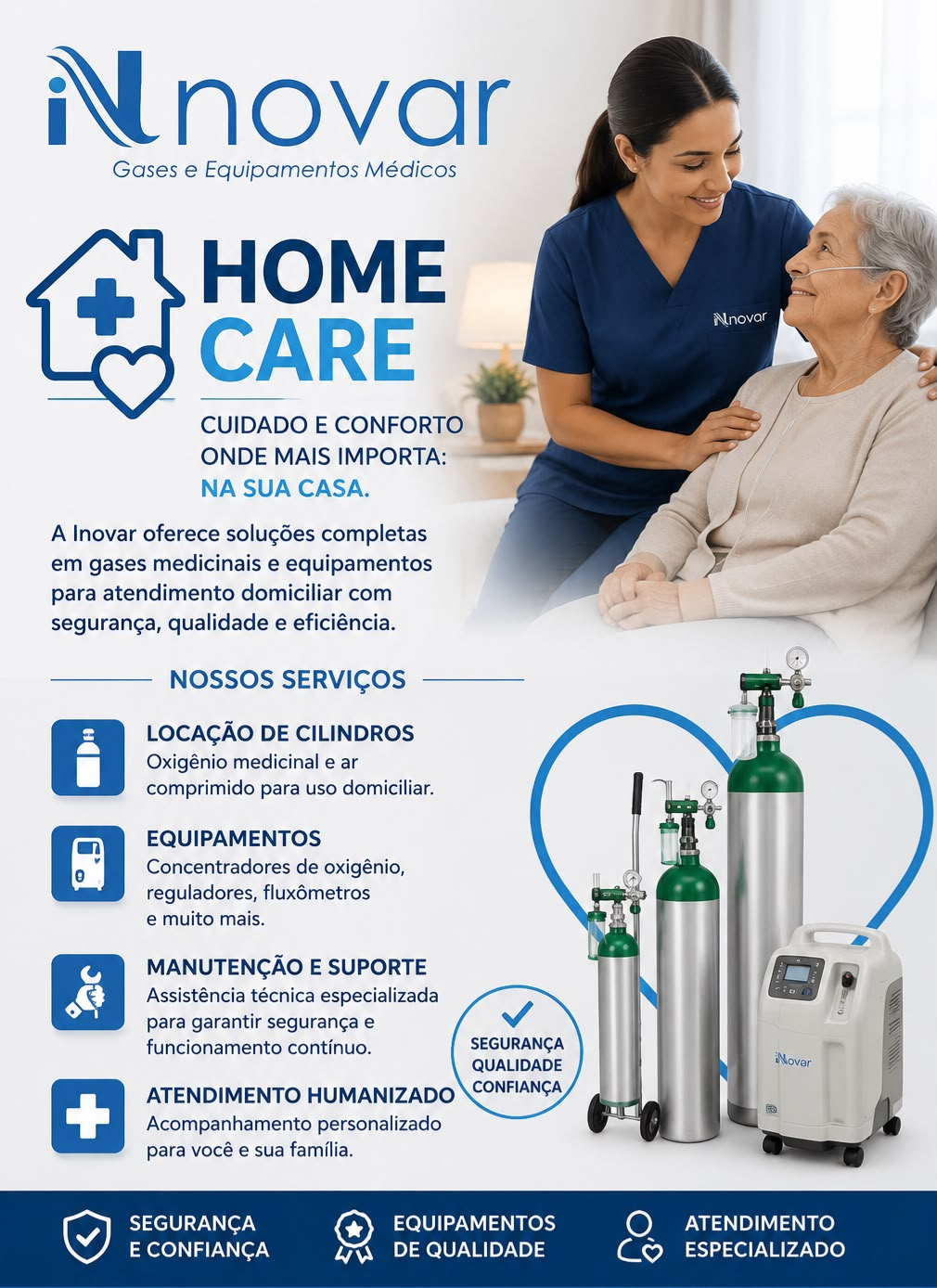 Flyer Inovar Home Care - cuidado e conforto na sua casa
